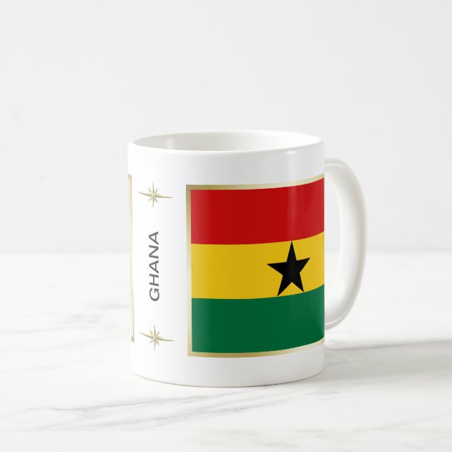 Ghana Flag + Karte Tasse (VorderseiteRechts)