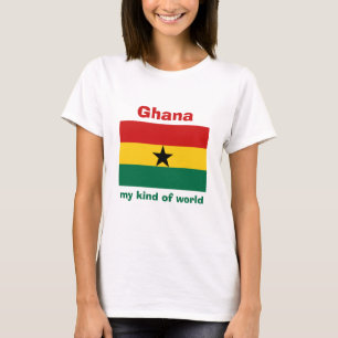 Ghana-Flag + Karte + Text-T - Shirt