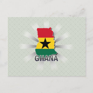 Ghana Flag Map 2.0 Postkarte