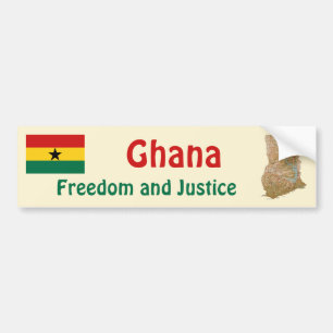 Ghana Flag + Map Autoaufkleber