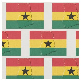 GHANA FLAG Map Kontur Stoff