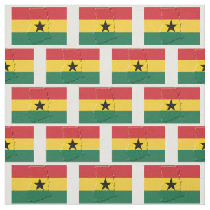 GHANA FLAG Map Kontur Stoff