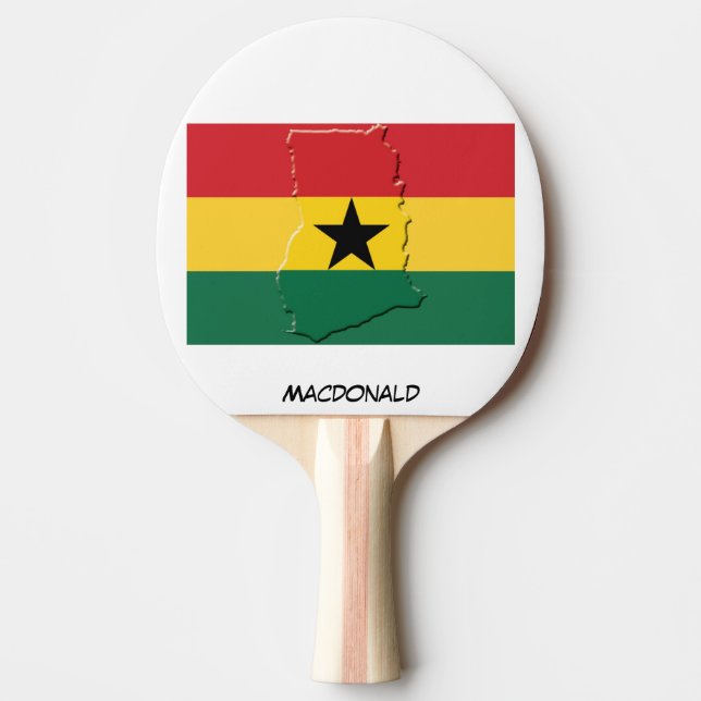 GHANA FLAG & MAP Personalisiert Tischtennis Schläger (Vorderseite)
