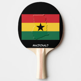 GHANA FLAG & MAP Personalisierte SCHWARZE Tischtennis Schläger