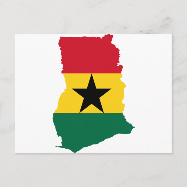 Ghana Flag Map Postkarte (Vorderseite)