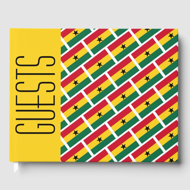 GHANA FLAG Patriotic angepasste YELLOW Ghanaian Gästebuch (Vorderseite)
