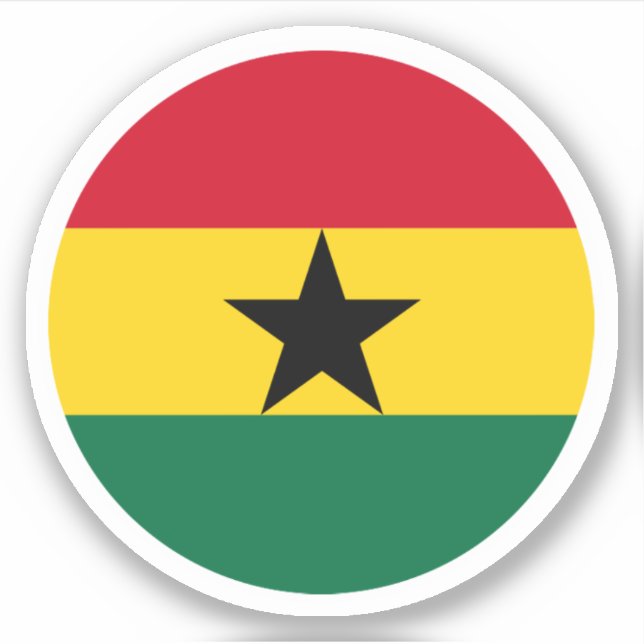 Ghana Flag Round Sticker (Vorderseite)