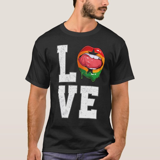 Ghana Flag Soccer Fan Liebe Ghanaian T-Shirt (Vorderseite)