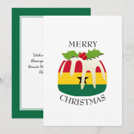 GHANA FLAG | Weihnachtspudding | festlich Feiertagskarte