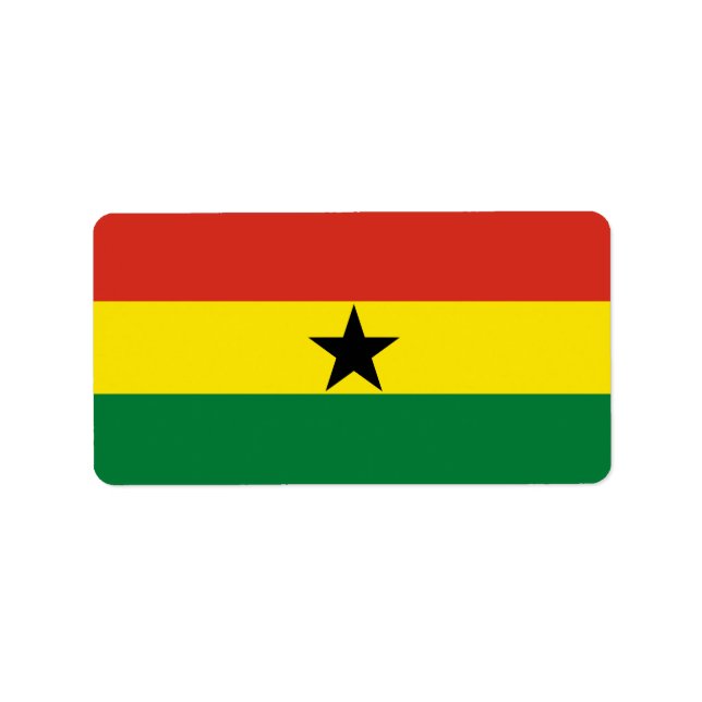 Ghana-Flagge Adressaufkleber (Vorne)