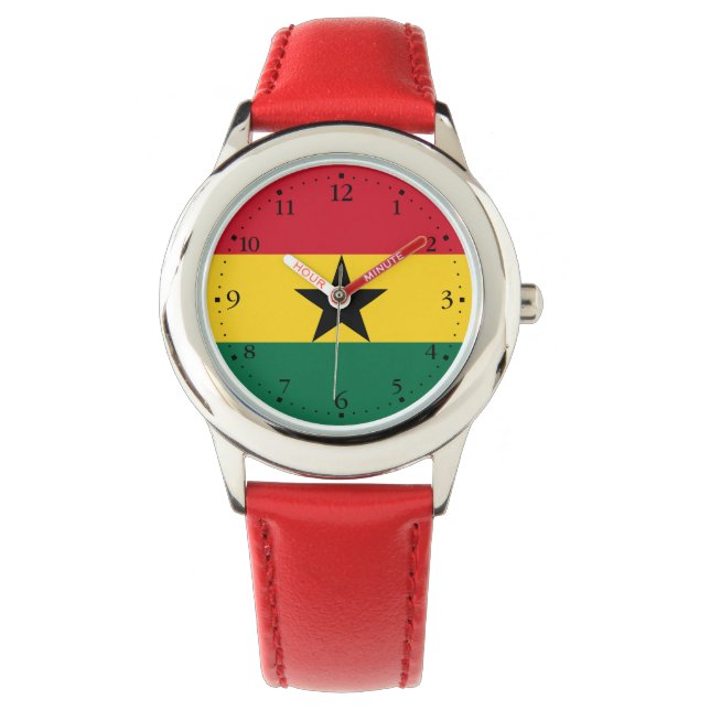 Ghana-Flagge Armbanduhr (Vorderseite)