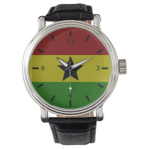 Ghana-Flagge Armbanduhr