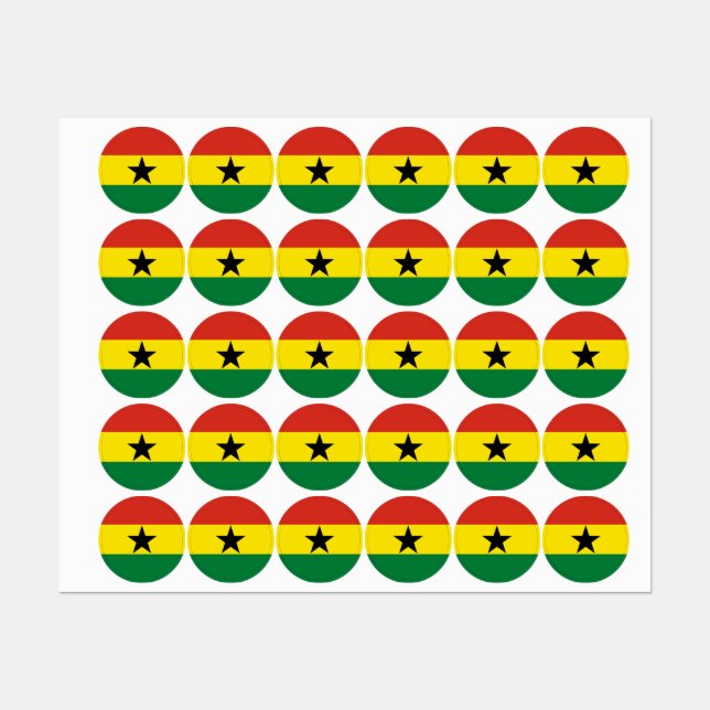 Ghana-Flagge Etiketten (Blatt)