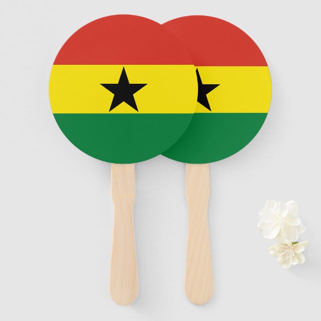 Ghana-Flagge Fächer (Vorne und Hinten)
