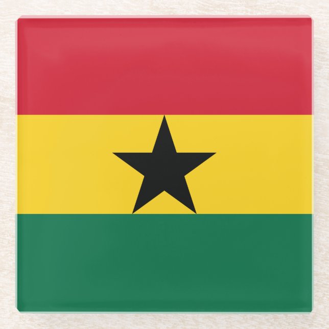 Ghana-Flagge Glasuntersetzer (Vorderseite)