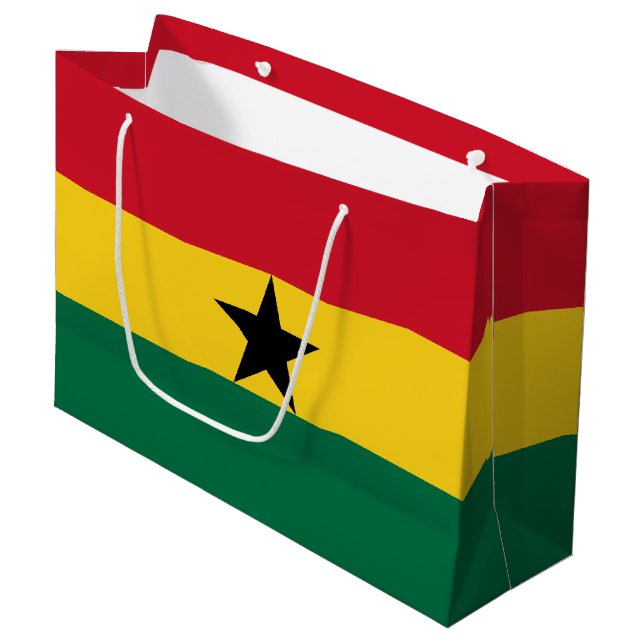 Ghana-Flagge Große Geschenktüte (Vorderseite Schrägansicht)