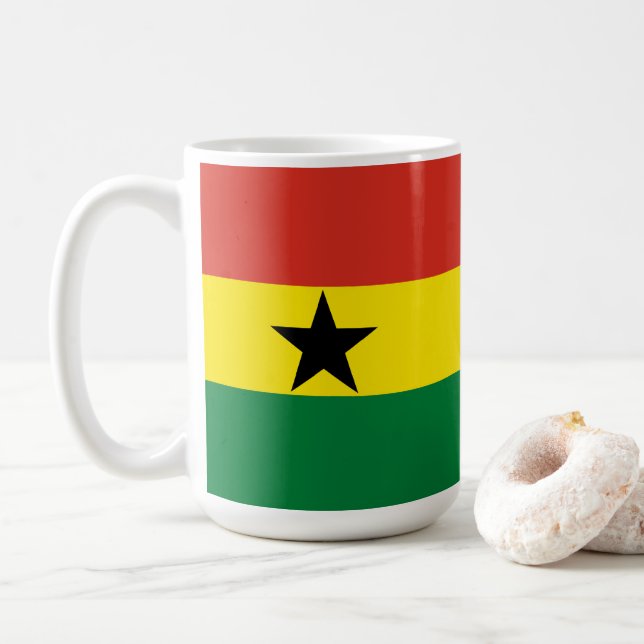 Ghana-Flagge Kaffeetasse (Mit Donut)