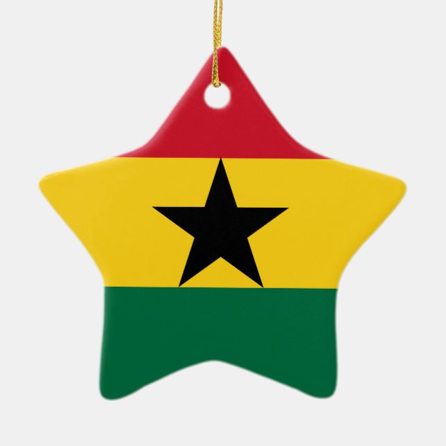 Ghana-Flagge Keramik Ornament (Vorne)