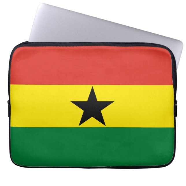 Ghana-Flagge Laptopschutzhülle (Vorderseite)
