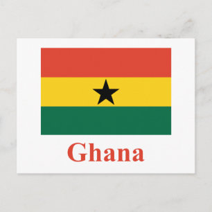 Ghana-Flagge mit Namen Postkarte