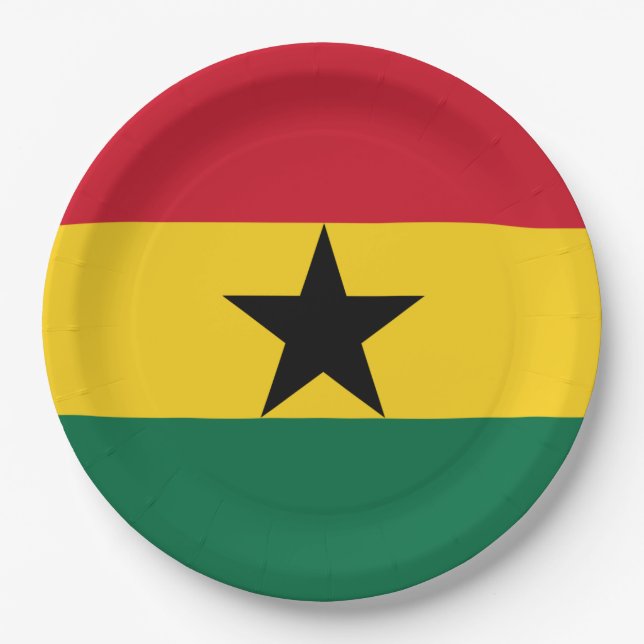 Ghana-Flagge Pappteller (Vorderseite)