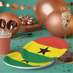 Ghana-Flagge Pappteller