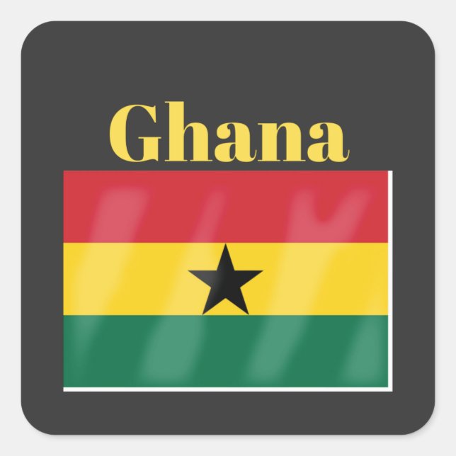 Ghana-Flagge Quadratischer Aufkleber (Vorderseite)