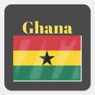 Ghana-Flagge Quadratischer Aufkleber