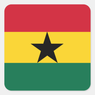 Ghana-Flagge Quadratischer Aufkleber