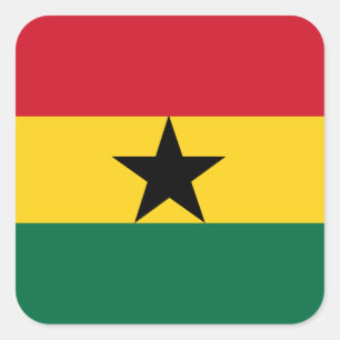 Ghana-Flagge Quadratischer Aufkleber