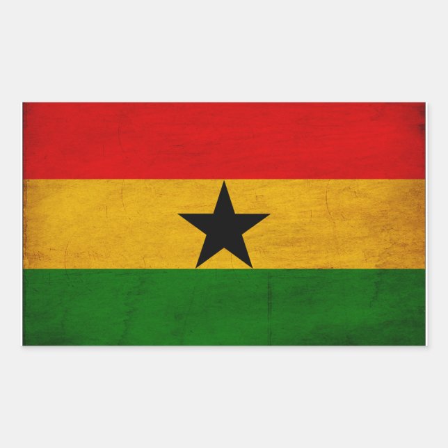 Ghana-Flagge Rechteckiger Aufkleber (Vorderseite)