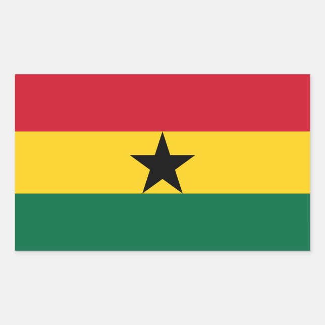 Ghana-Flagge Rechteckiger Aufkleber (Vorderseite)