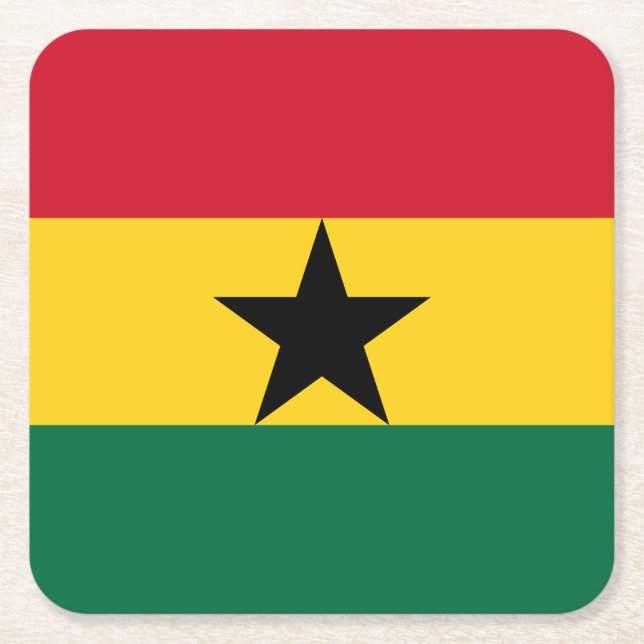 Ghana-Flagge Rechteckiger Pappuntersetzer (Vorderseite)