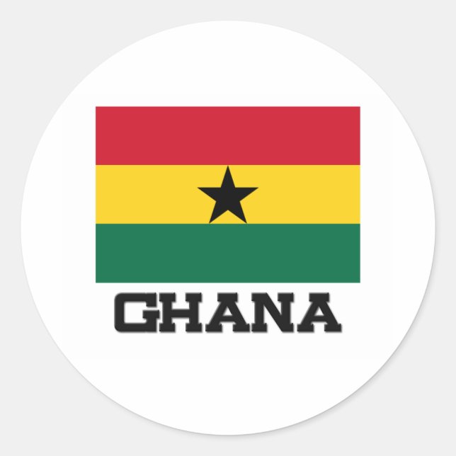 Ghana-Flagge Runder Aufkleber (Vorderseite)