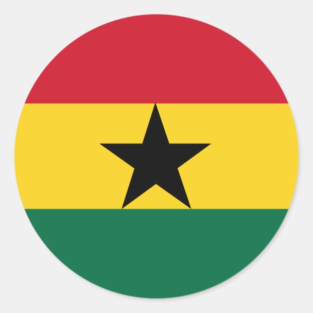 Ghana-Flagge Runder Aufkleber (Vorderseite)