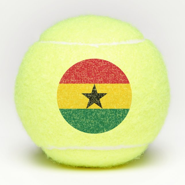 Ghana-Flagge Tennisbälle (Vorderseite)