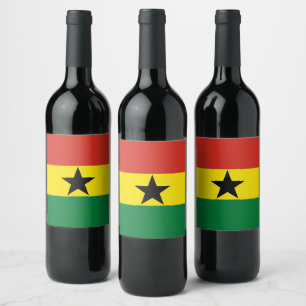 Ghana-Flagge Weinetikett