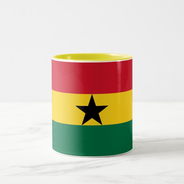 Ghana-Flagge Zweifarbige Tasse (Mittel)