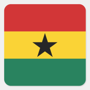 Ghana-Flaggen-Aufkleber Quadratischer Aufkleber