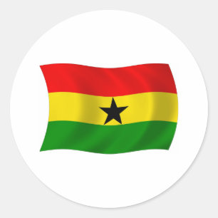 Ghana-Flaggen-Aufkleber Runder Aufkleber