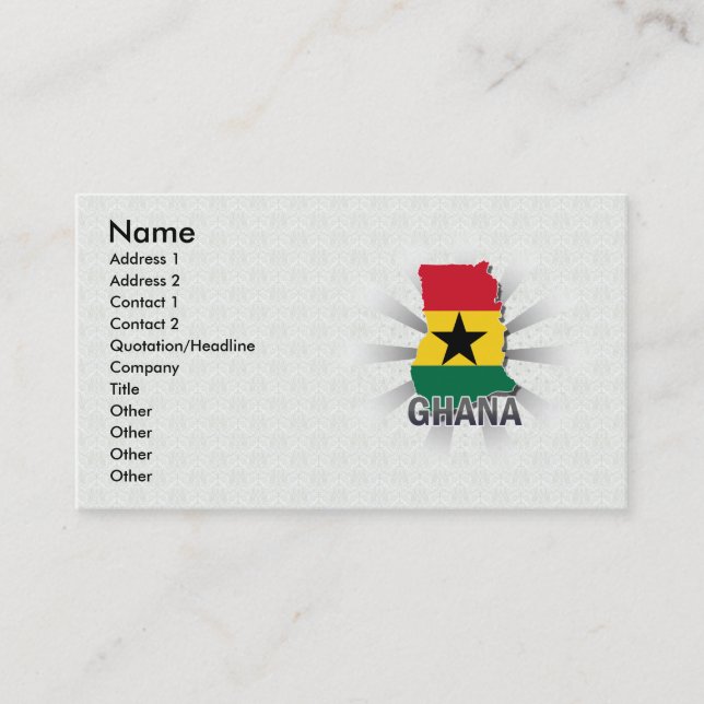 Ghana-Flaggen-Karte 2,0 Visitenkarte (Vorderseite)