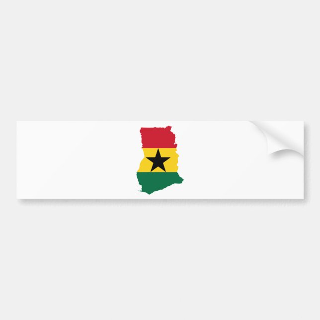Ghana-Flaggen-Karte Größengleich Autoaufkleber (Vorne)
