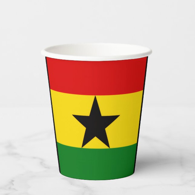 Ghana-Flaggen-Papierbecher Pappbecher (Vorderseite)