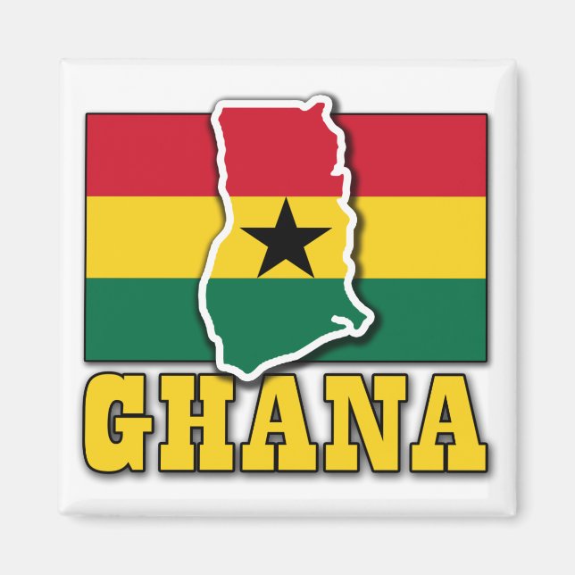 Ghana-Flaggenland Magnet (Vorne)