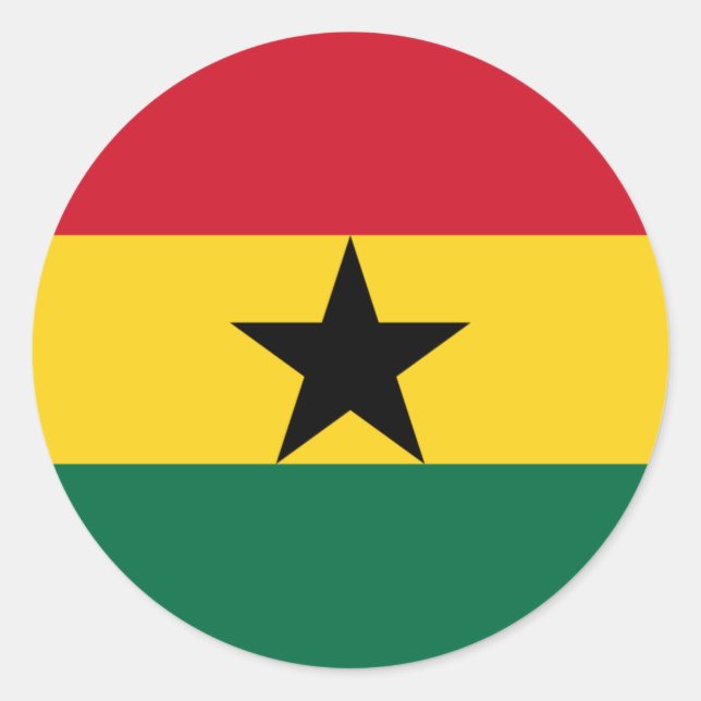 Ghana-Flaggensticker Runder Aufkleber (Vorderseite)