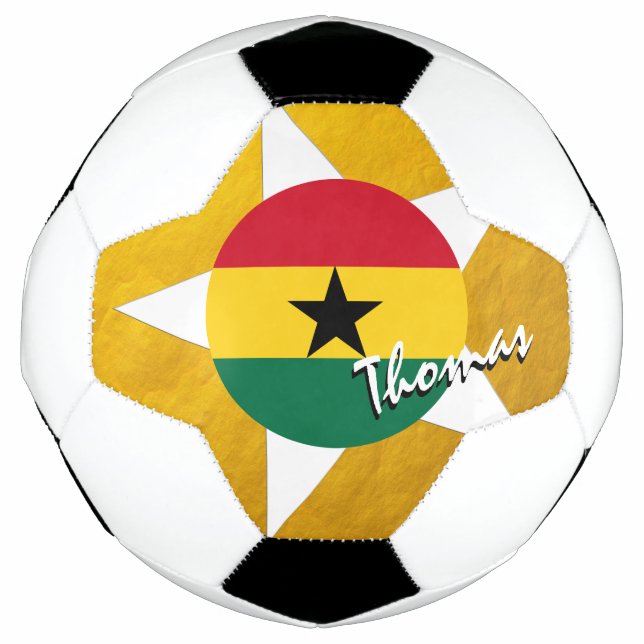 Ghana Football & Gold Ghanaische Flagge Fußball (Vorderseite)