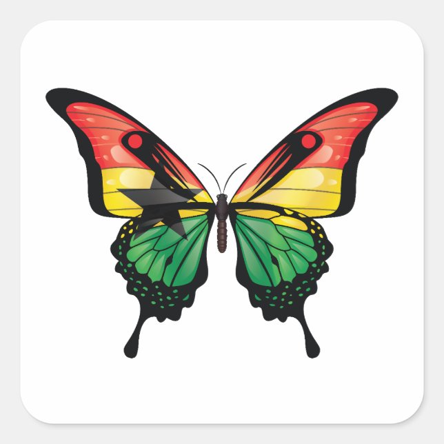 Ghana Frack Butterfly Flag Sticker (Vorderseite)