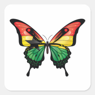 Ghana Frack Butterfly Flag Sticker