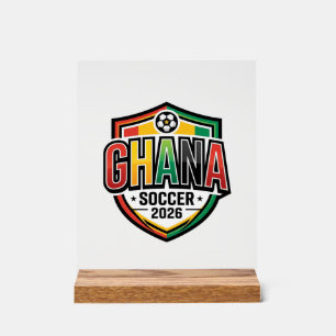 Ghana Fußball 2026 Fußball Fett Land Typografie R Acrylschild