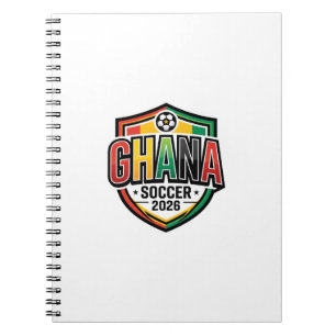 Ghana Fußball 2026 Fußball Fett Land Typografie R Notizblock